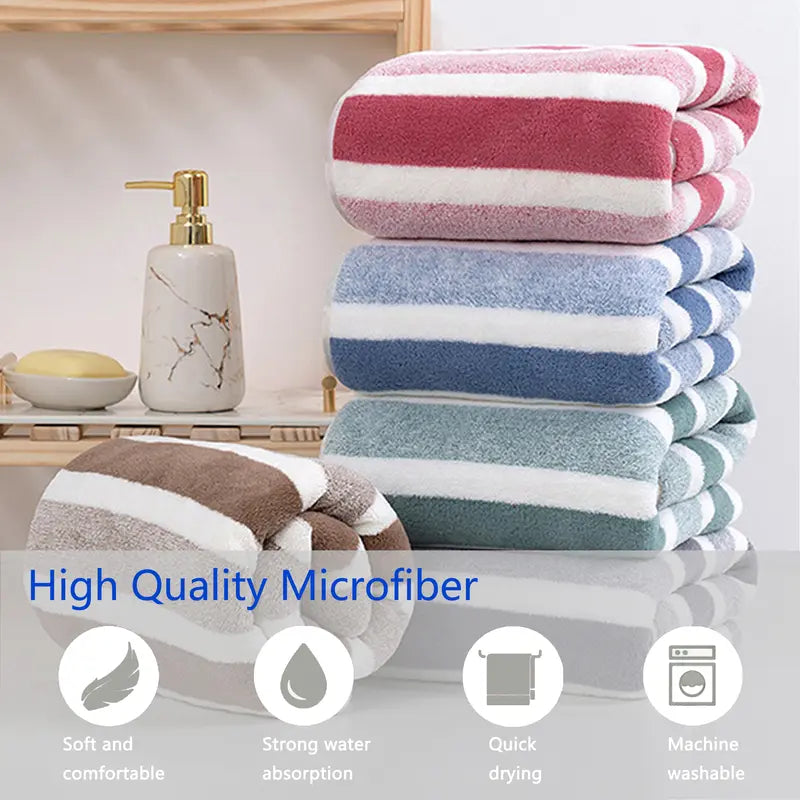 Quick-Drying Dog Bathrobe - Striped Super Absorbent Pet Towel Robe with Adjustable Belly Band